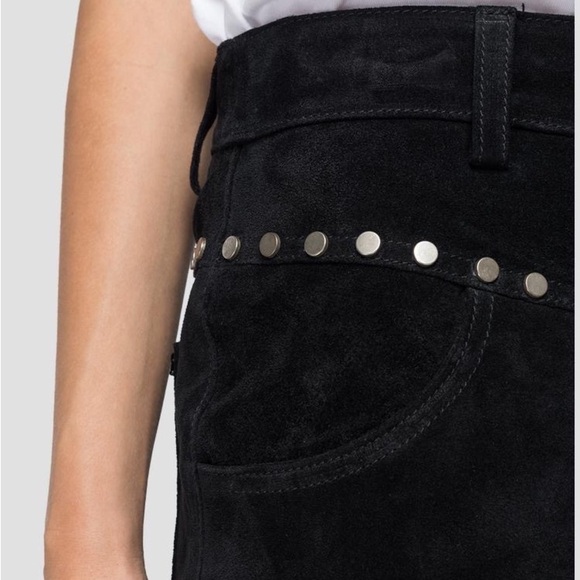 REPLAY SUEDE MINIROCK AUS WILDLEDER MIT FRANSEN SIZE M NWOT - Picture 4 of 15